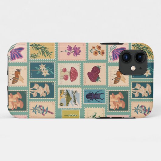 Oude mode  stempels Modern midden eeuw Case-Mate iPhone Case (Achterkant (horizontaal))