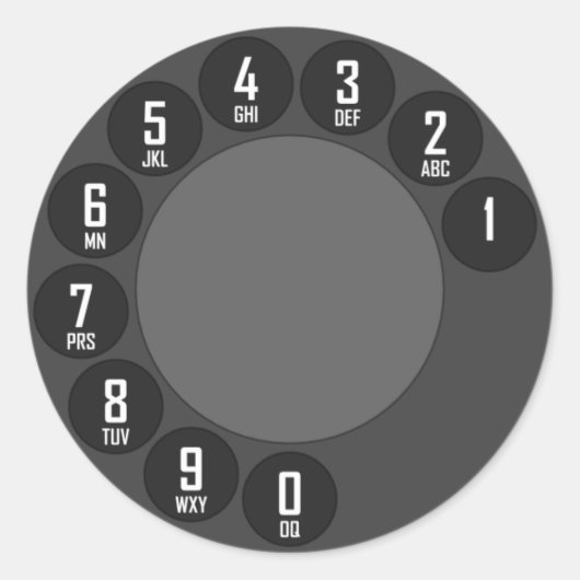 Oude Mode Telefoon Ronde Sticker (Voorkant)