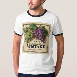 Oude modedruiven voor gebruik, Paarse en zwarte w T-shirt