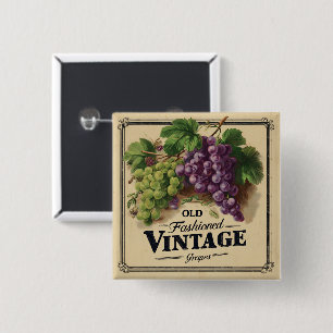 Oude modedruiven voor  gebruik, Paarse en zwarte w Vierkante Button 5,1 Cm