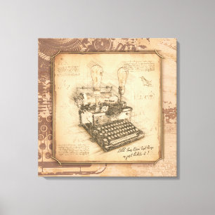  Oude Modekunst. Auteur / Schrijverscadeau Canvas Afdruk