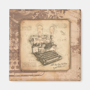 Oude Modekunst. Auteur / Schrijverscadeau Magneet