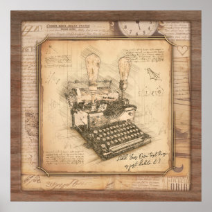  Oude Modekunst. Auteur / Schrijverscadeau Poster