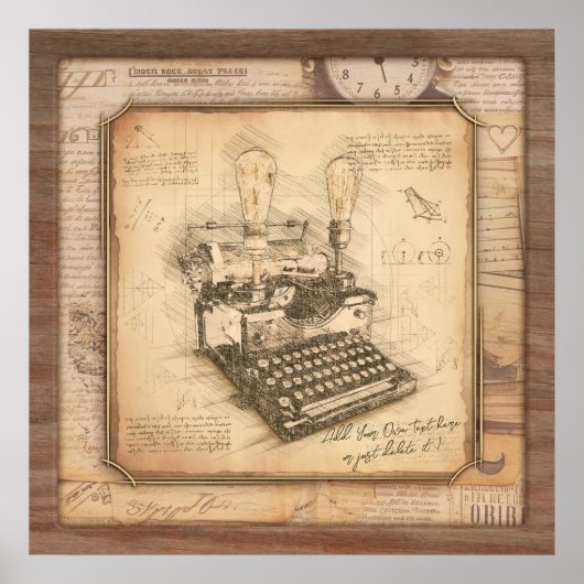 Oude Modekunst. Auteur / Schrijverscadeau Poster (Voorkant)