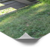 Oude modelamppost met hangende bloemen poster (Hoek)