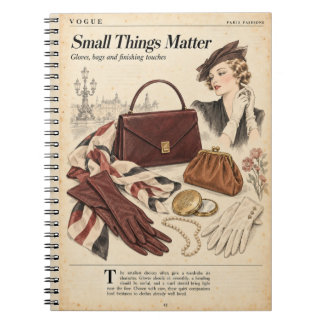 Oude Modemagazine Pagina's, Antieke Stijl Notitieboek