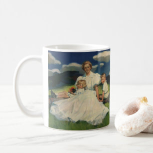 Oude Moederdag, moeder met kinderen Koffiemok