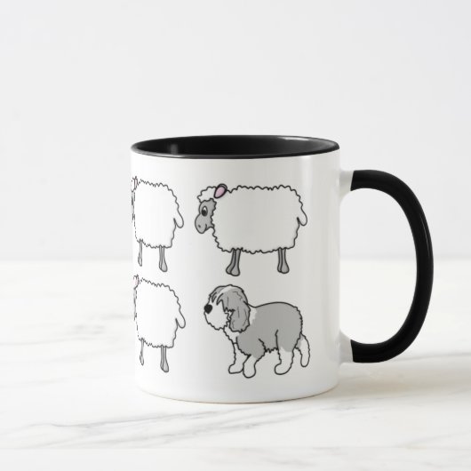 Oude Mok van Sheepdog Herding Sheep (Rechts)