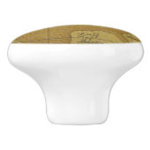 Oude monogram-papierbak keramische knop (Zijkant)