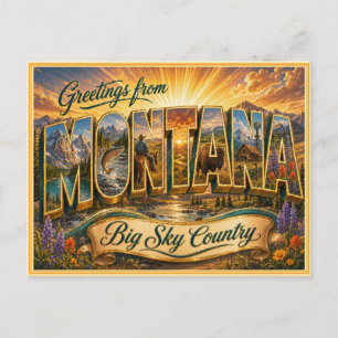 Oude Montana Groet Vanansichtkaart Briefkaart