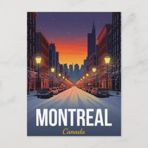 Oude Montreal Winter Besneeuwde Straat Briefkaart