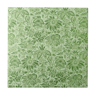 Oude mooie groene bloemen bloemmotief tegeltje