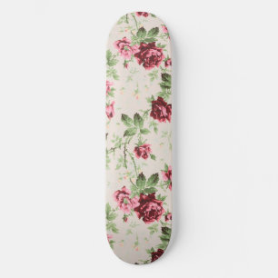 Oude mooie rode en roze rozen bloemmotief skateboard