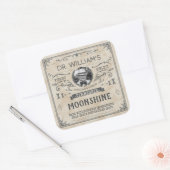 Oude Moonshine Hillbilly Geneeskunde Aangepaste Br Vierkante Sticker (Envelop)