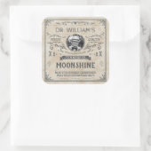 Oude Moonshine Hillbilly Geneeskunde Aangepaste Br Vierkante Sticker (Tas)