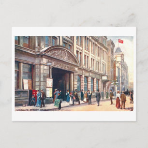 Oude Moorgate Street Station (Londen) Briefkaart