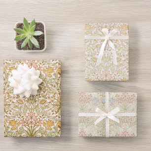 Oude Morris Bloemen Hyacinth Bloem Motief Inpakpapier Vel