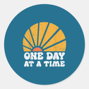 Oude Motivatie Een Dag Op Een Tijd Inspirerend Ronde Sticker
