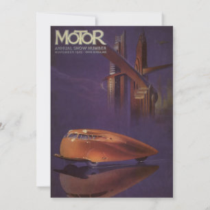 Oude Motor Magazine Cover, Futuristische Stadsauto
