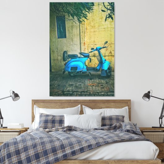Oude motorfiets canvas afdruk (Insitu (Slaapkamer))