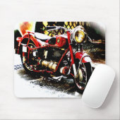 Oude motorfiets muismat (Met muis)