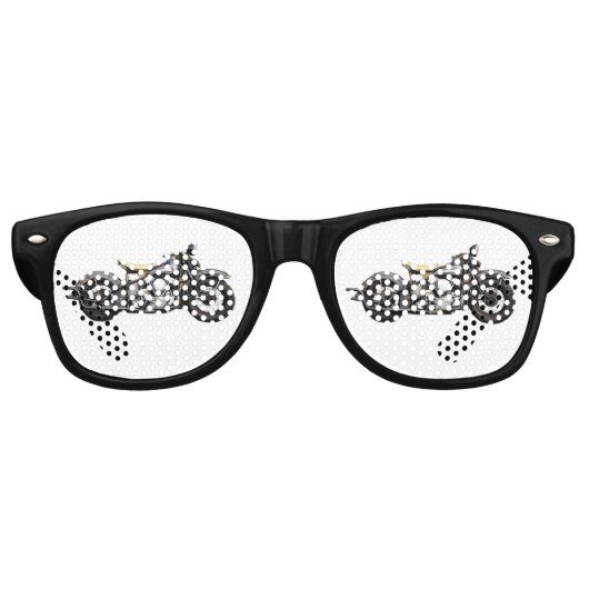 Oude Motorfiets Pret Koel Feest Retro Zonnebril (Voorkant)