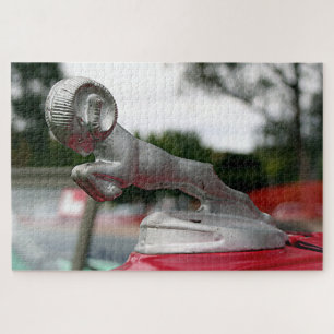 Oude motorkap van de wagen legpuzzel