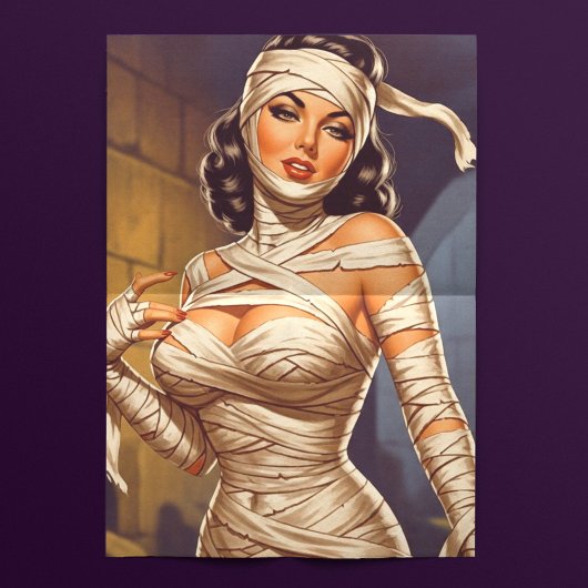Oude mummie pin-up tissuepapier