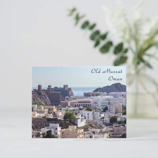 Oude Muscat oorspronkelijke historische stad Musca Briefkaart (Staand voorkant)