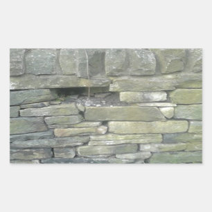 Oude muur, steen, stenen rechthoekige sticker