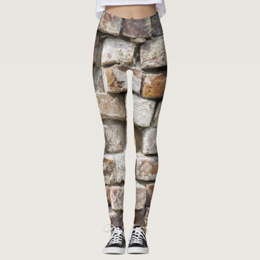 Oude muur van de achtergrond van Ringen Leggings (Voorkant)