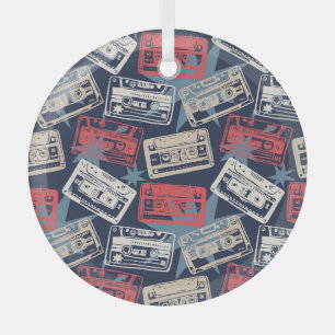 Oude Muziek Cassettes Naadloos Glas Ornament