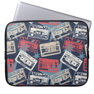 Oude Muziek Cassettes Naadloos Laptop Sleeve
