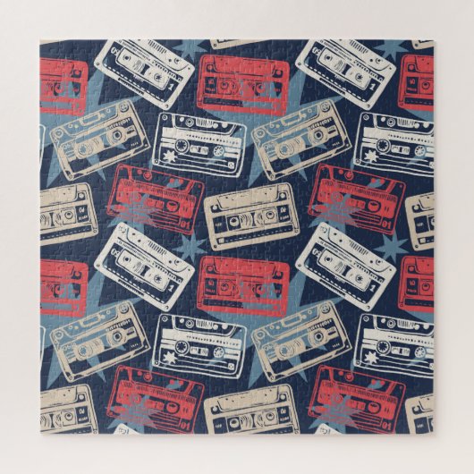 Oude Muziek Cassettes Naadloos Legpuzzel (Verticaal)