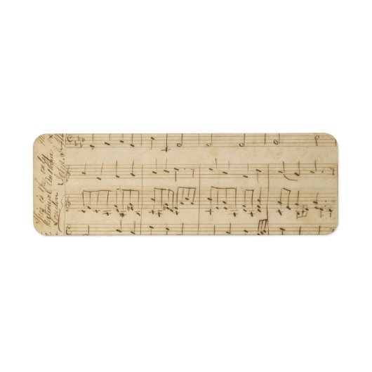 Oude muziekblad  uiterlijk etiket (Voorkant)
