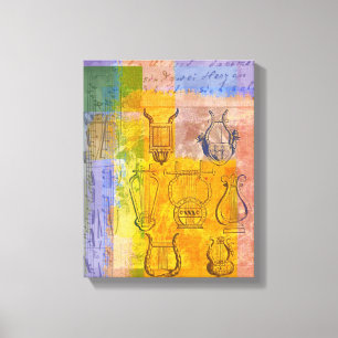 oude muziekinstrumenten canvas afdruk