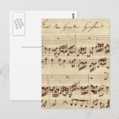 Oude Muzieknoten - Bach Music-vel Briefkaart (Voorkant / Achterkant)