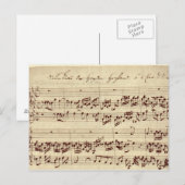 Oude Muzieknoten - Bach-muziekblad Briefkaart (Voorkant / Achterkant)