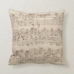 Oude Muzieknoten - Bach-muziekblad Kussen