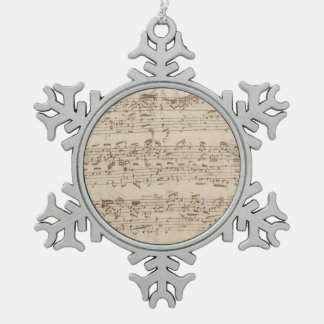 Oude Muzieknoten - Bach-muziekblad Tin Sneeuwvlok Ornament