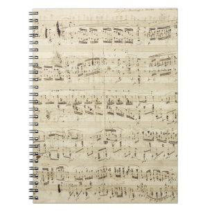 Oude Muzieknoten - Muziekblad voor Chopin Notitieboek