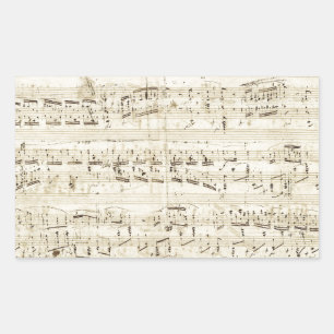Oude Muzieknoten - Muziekblad voor Chopin Rechthoekige Sticker