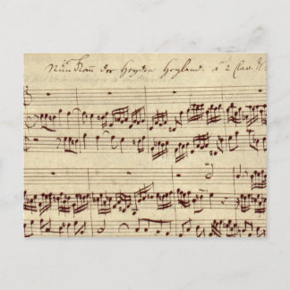 Oude muzieknotities - Bach-muziekblad Briefkaart
