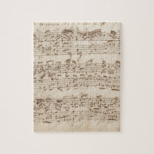 Oude muzieknotities - Bach-muziekblad Legpuzzel