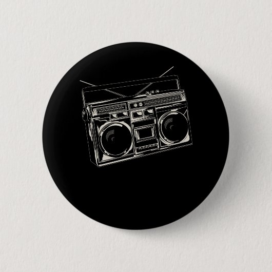 Oude muziekradio  Hip Hop Bass Ronde Button 5,7 Cm (Voorkant)