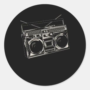 Oude muziekradio  Hip Hop Bass Ronde Sticker