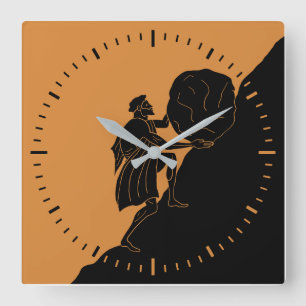 Oude Mythologie Sisyphus Horloge Vierkante Klok