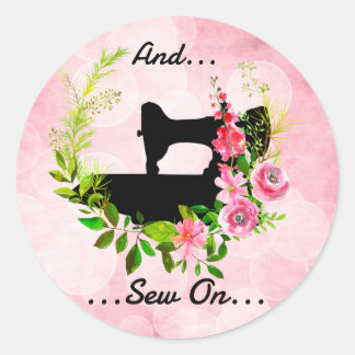 Oude Naaimachine Quiltambacht Thema Ronde Sticker