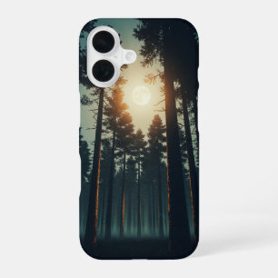 Oude Nacht Bos Onder de Maan iPhone 16 Hoesje