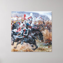 Oude Napoleontische slagveldschildering Leipzig